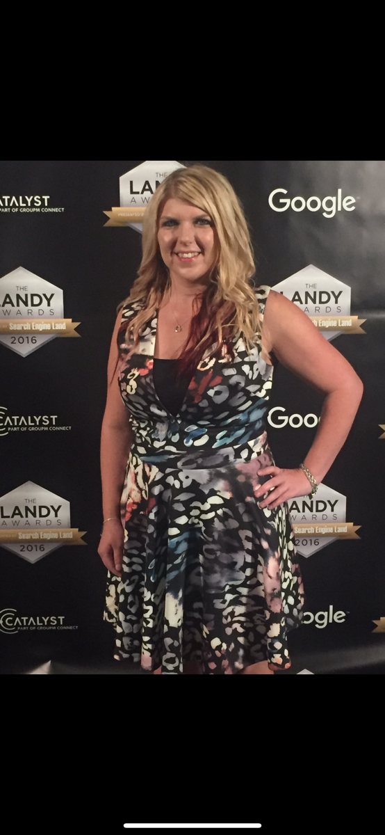 Amanda Friedt on the Landy Awards red carpet, presented by Search Engine Land and Google.